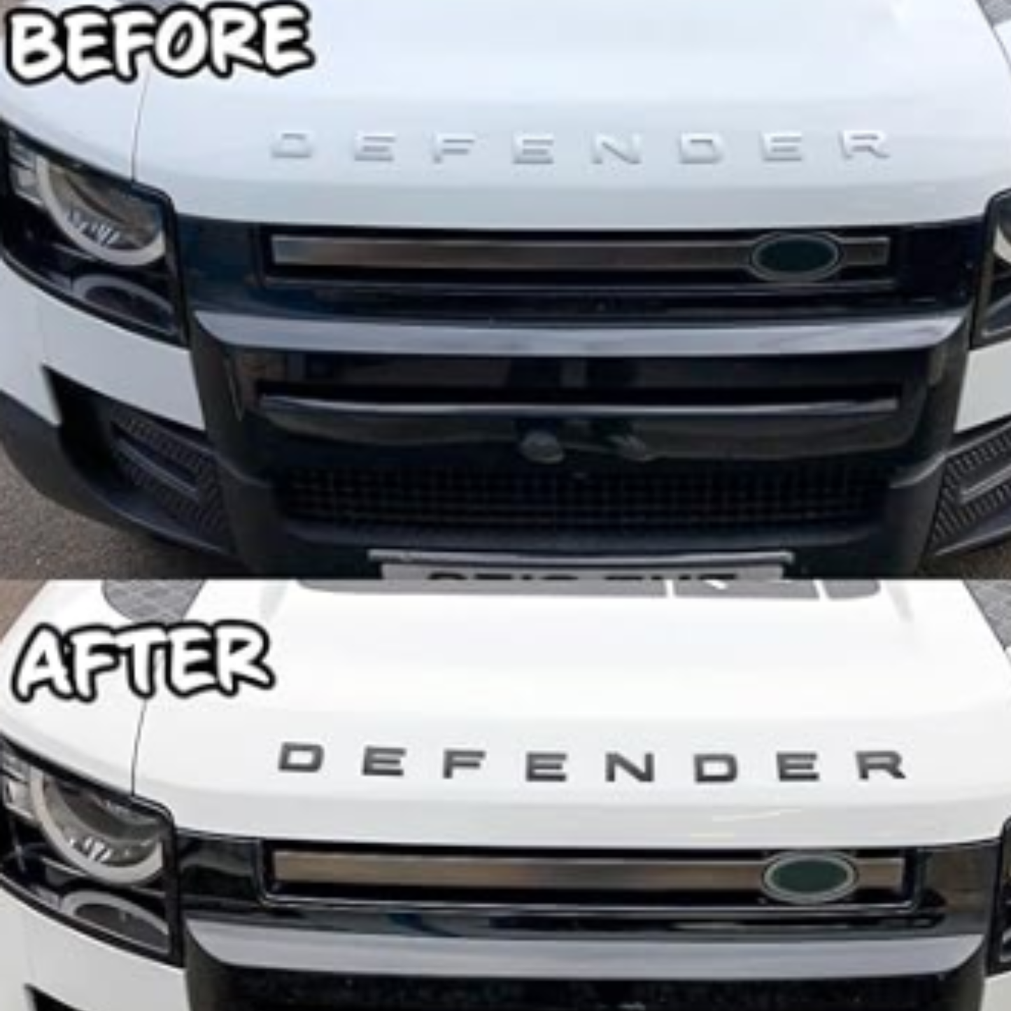 Matte Black Letters Emblem Insignia - Defender