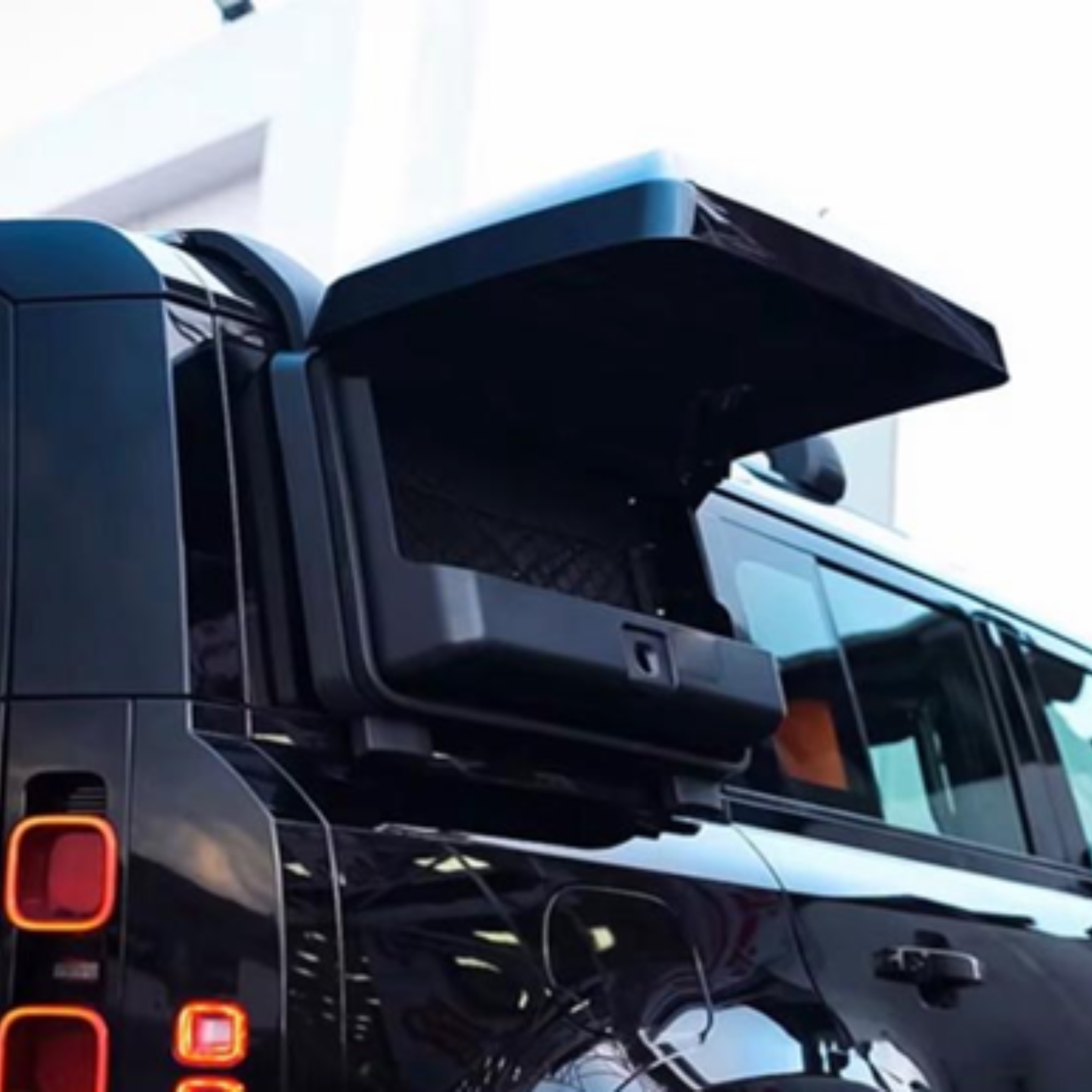Gloss Black Side Mounted Gear Carrier Box Fits - Defender