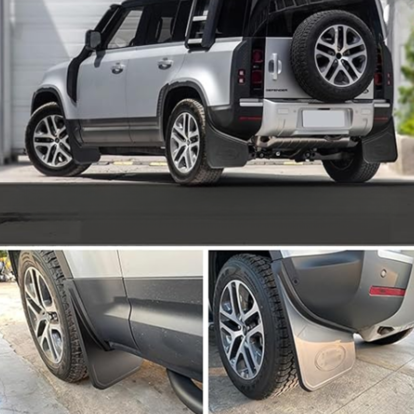 Mudguard Front Rear Wheel Black Plastic Mud Flaps - Defender