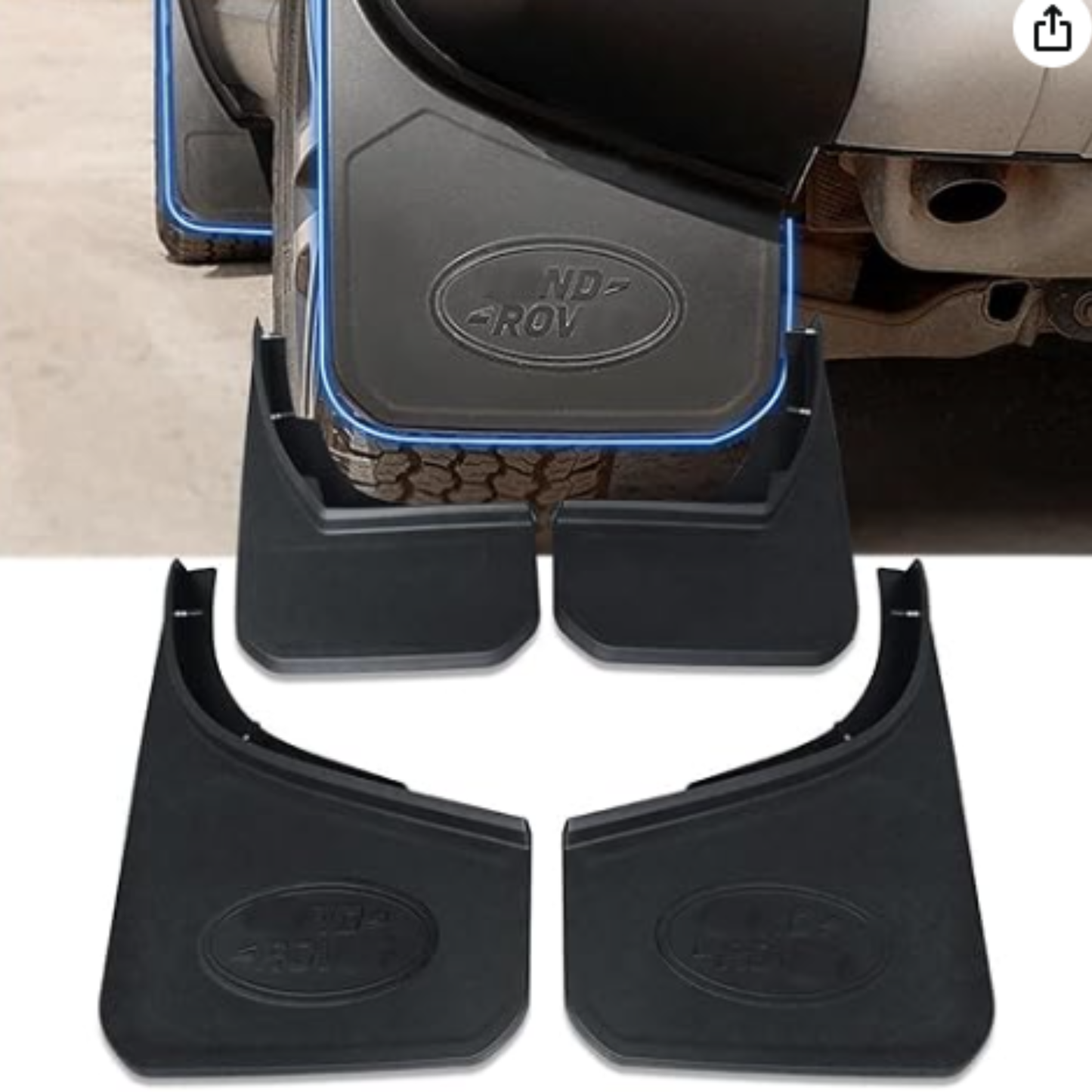 Mudguard Front Rear Wheel Black Plastic Mud Flaps - Defender