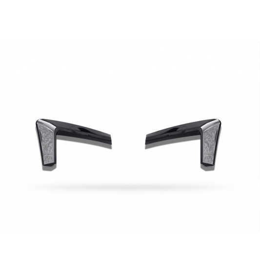 Gloss Black Front Fog Light Lamp Eyebrow Trim - Defender