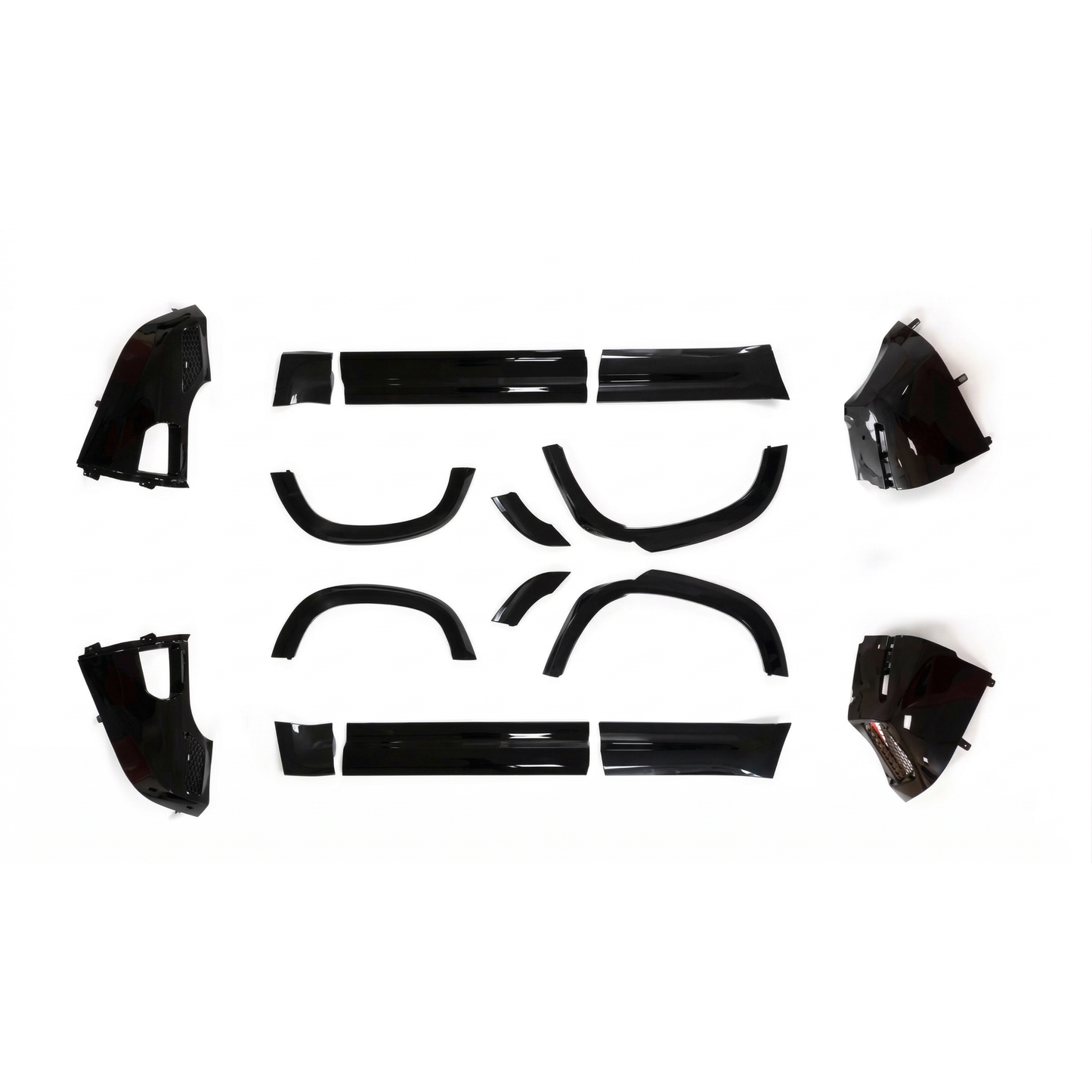 16PCS GLOSS BLACK BODY KIT TRIM BUMPER CORNER FIT - Defender