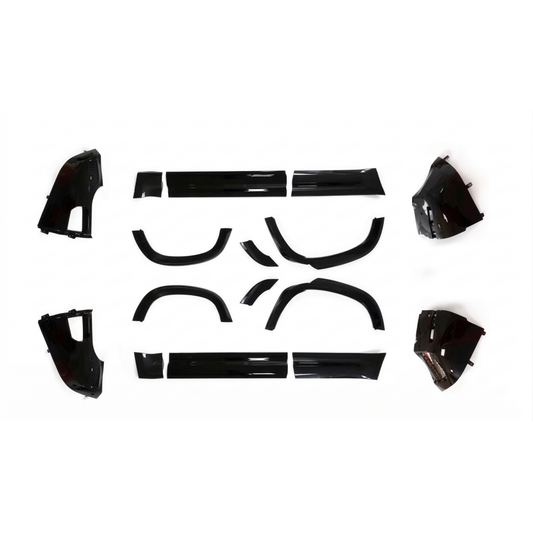 16PCS GLOSS BLACK BODY KIT TRIM BUMPER CORNER FIT - Defender