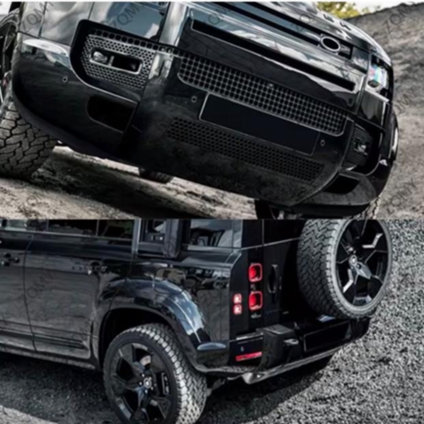 16PCS GLOSS BLACK BODY KIT TRIM BUMPER CORNER FIT - Defender
