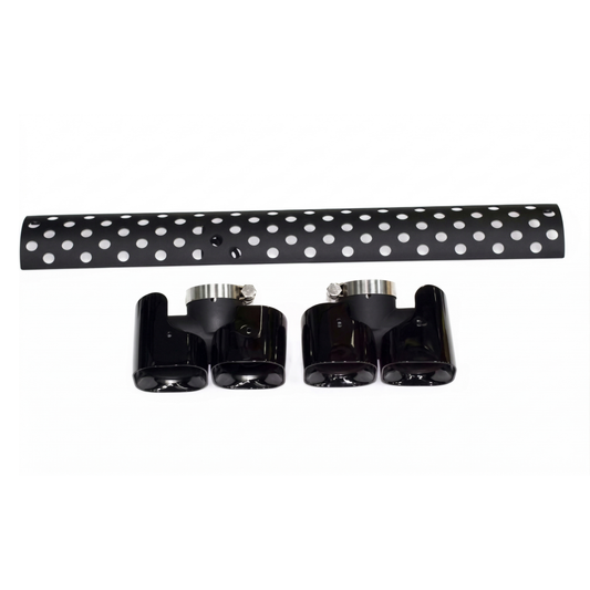 Black Steel Rear Tail Exhaust Muffler Tip Pipe - Defender